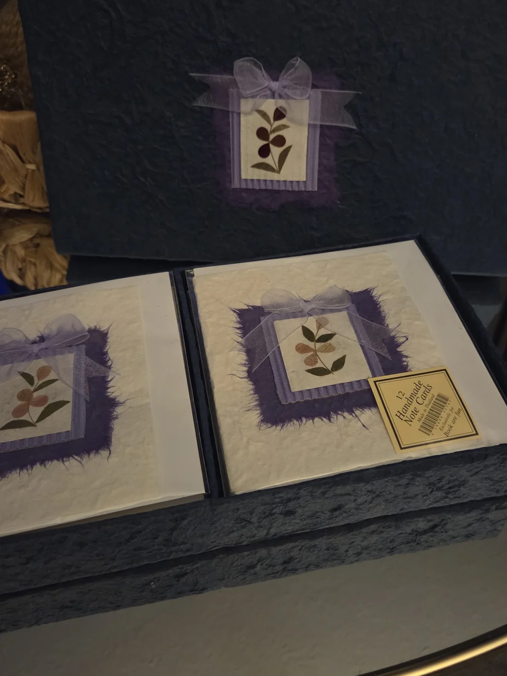 Handmade Botanical Note Card Set | 12 Cards & Envelopes in Decorative Gift Box